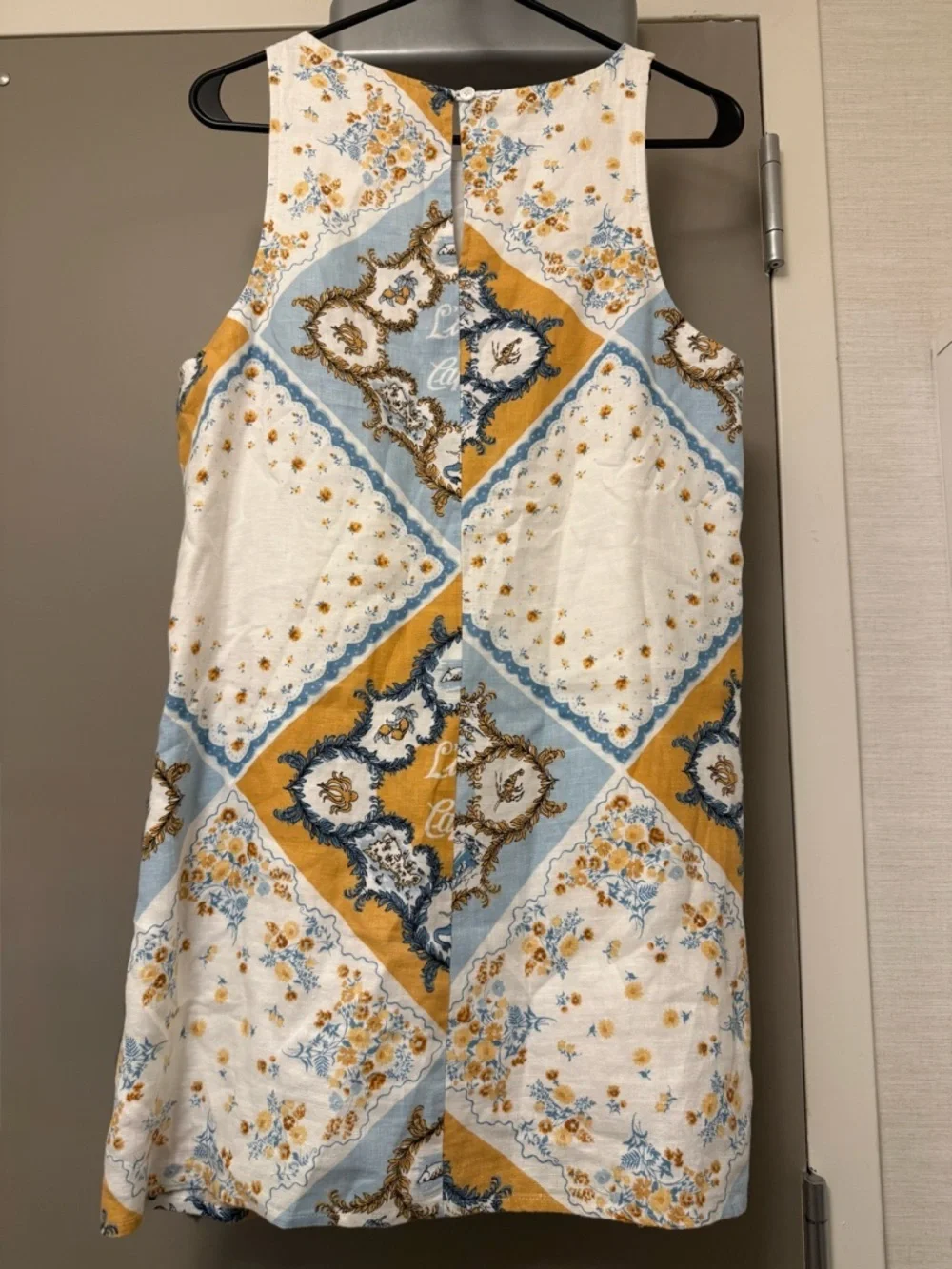 Reformation Jessi Patchwork 100% Linen Breathable Mini Dress Size 6